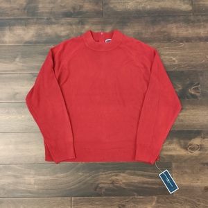Women's Red Knit Sweater Size Petite Large Karen Scott Knitted Top NWT